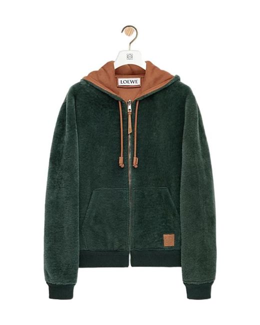 Loewe Green Zipped Hoodie for men
