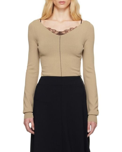 Lemaire Natural V-Neck Top