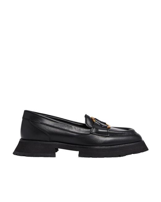 Moncler Black Bell Leather Loafers