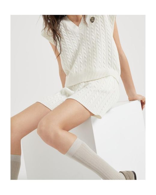 Brunello Cucinelli White Logo-Patch Vest