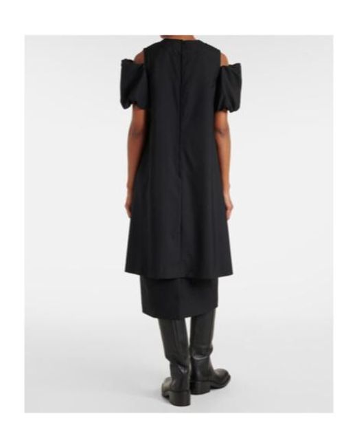 Comme des Garçons Black Cutout Wool Midi Dress