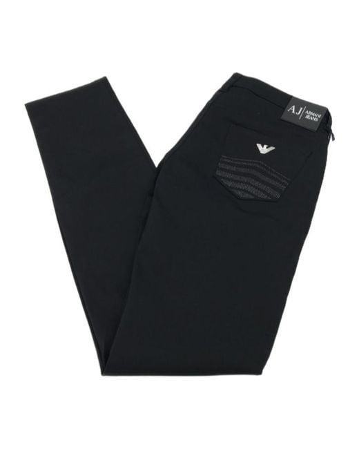 Armani Jeans Black Logo Details Denim Pants