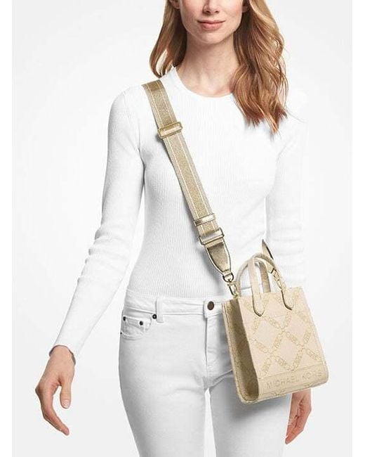 Michael Kors Natural Michael Gigi Logo Detailed Crossbody Bag