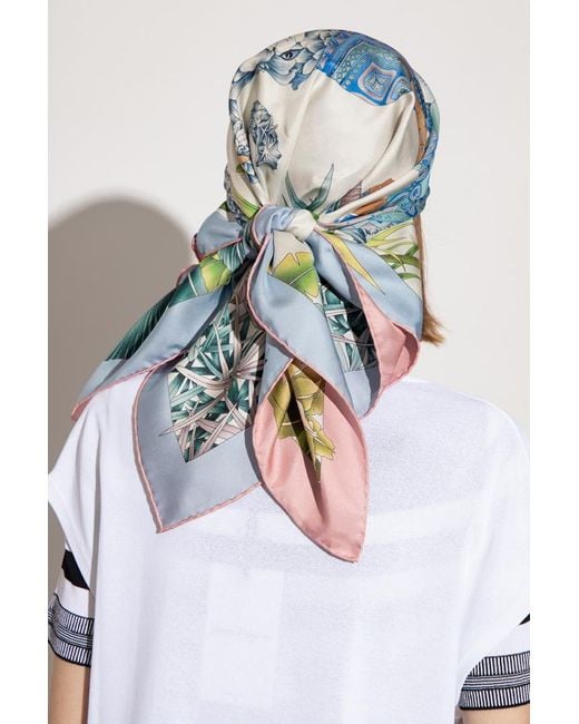 Ferragamo White Ferragamo Logo Printed Scarf