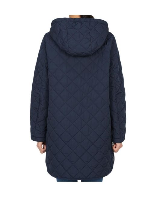 Weekend by Maxmara Blue Buttoned Drawstring Coat