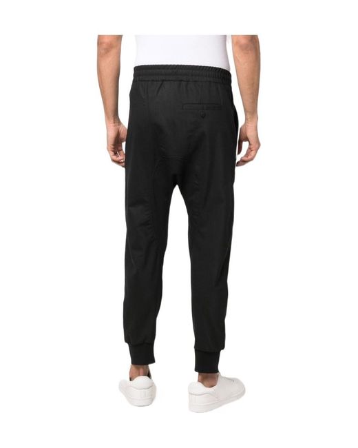 Neil Barrett Black Stripe-Trim Dropped-Crotch Track Pants for men