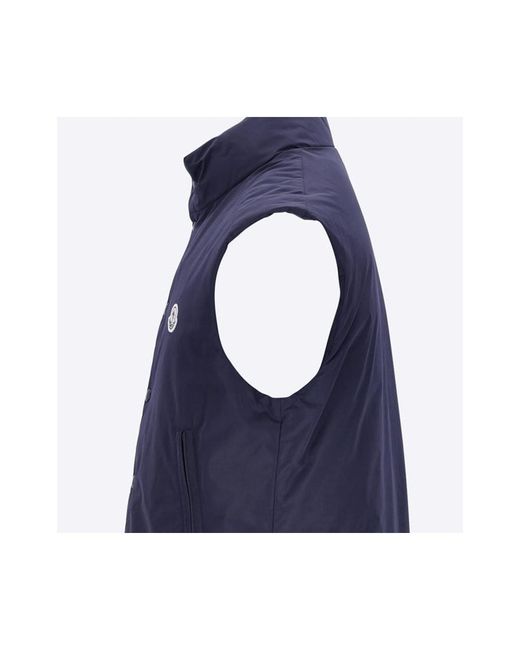 Moncler Blue Stand Collar Vest for men