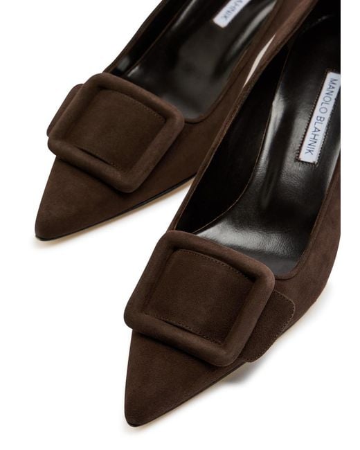 Manolo Blahnik Brown Suede Pumps