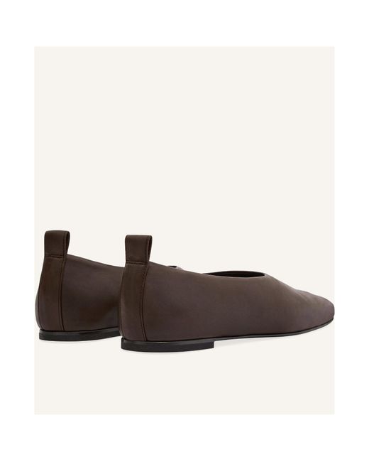 Courreges Brown Minimal Leather Loafers