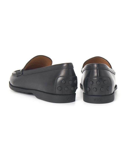 Tod's Black Penny Leather Loafers