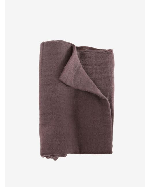 Rick Owens Brown Frayed-Edge Scarf