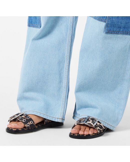 Ganni Black Buckle Slippers