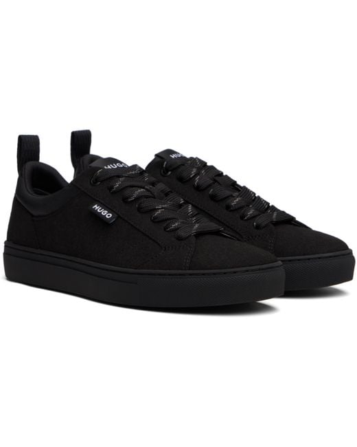 Boss Black Lace-Up Low-Top Sneakers for men