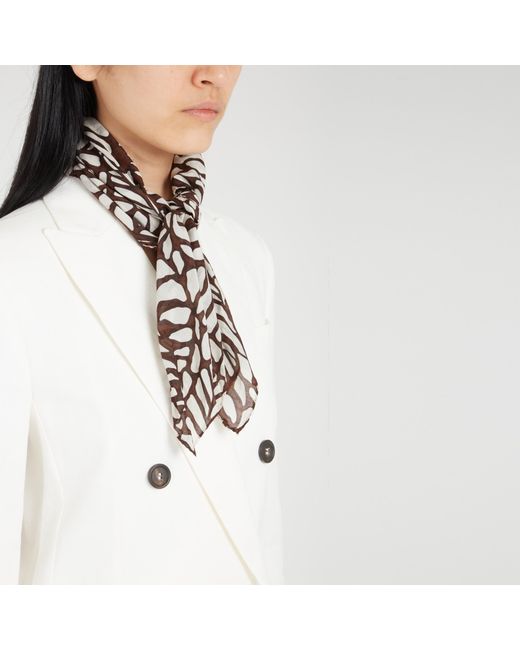 Brunello Cucinelli White Double-Breasted Woven Blazer