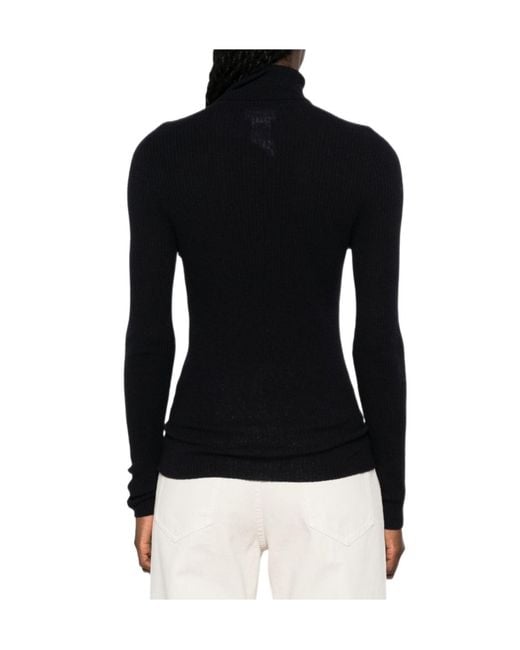 Fabiana Filippi Black Ribbed-Knit Roll-Neck Sweater