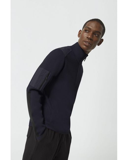 Canada Goose Blue Stormont Logo Patch Knitted Jumper for men