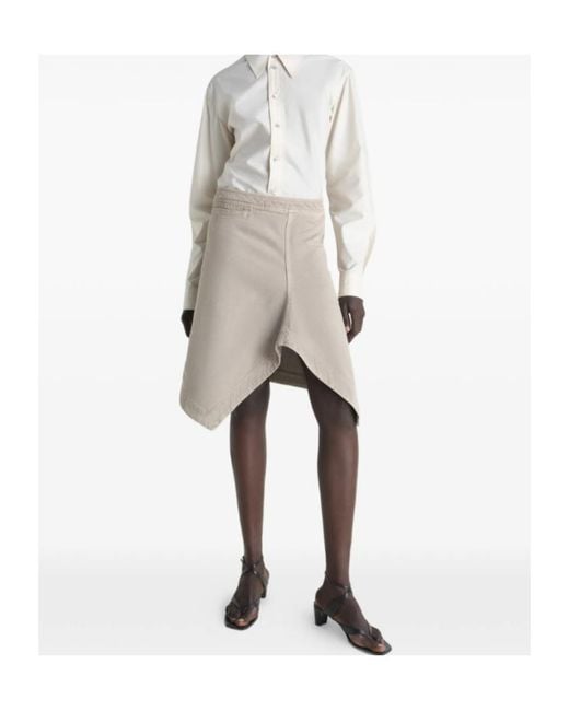 Lemaire White Asymmetric Skirt