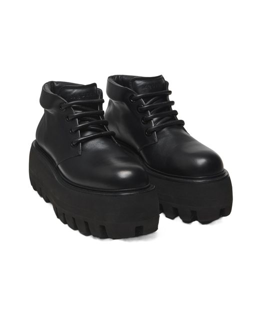 McQueen Black Sofa Oversized-Sole Lace-Up Shoes for men