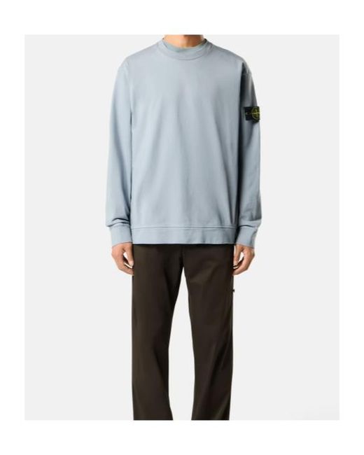 Stone Island Blue Regular Fit Crewneck Sweatshirt for men