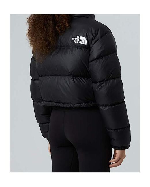 The North Face Black Nuptse Cropped Padded Jacket