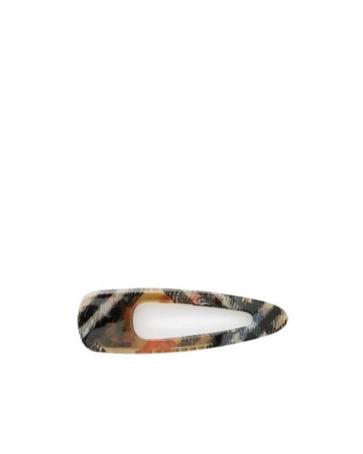 Burberry White Large Check Hair Clip