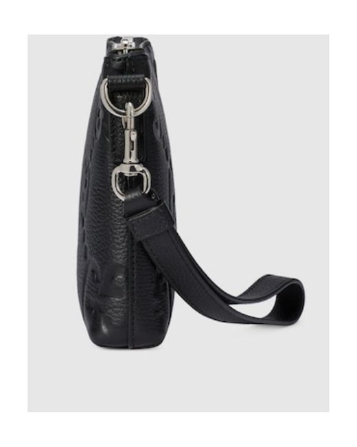 Gucci Black Jumbo Gg Small Messenger Bag for men