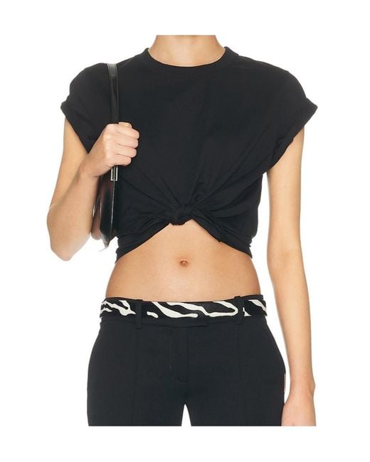 Givenchy Black Knot Detailed Cropped T-Shirt