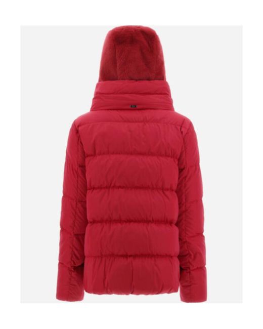Herno Red Hooded Padded Jacket