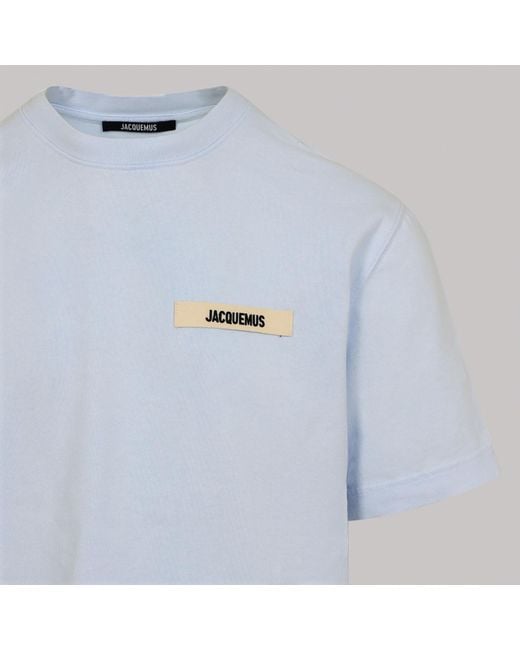 Jacquemus Blue Logo Patch Crewneck T-Shirt for men