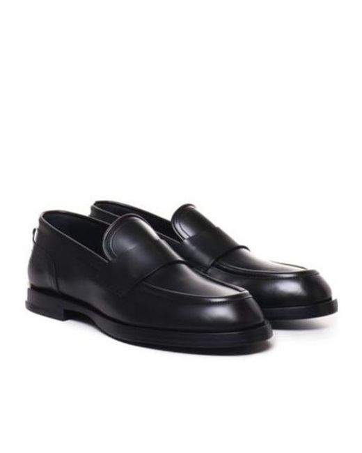Dolce & Gabbana Black Round Toe Loafers for men
