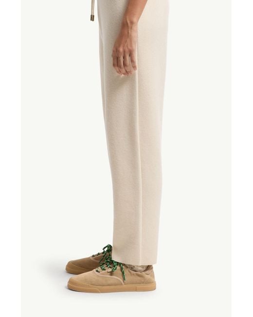 Moncler White Drawstring Knitted Trousers