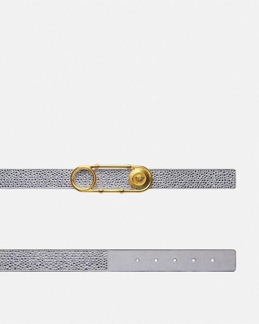 Versace White Medusa-Head Leather Belt