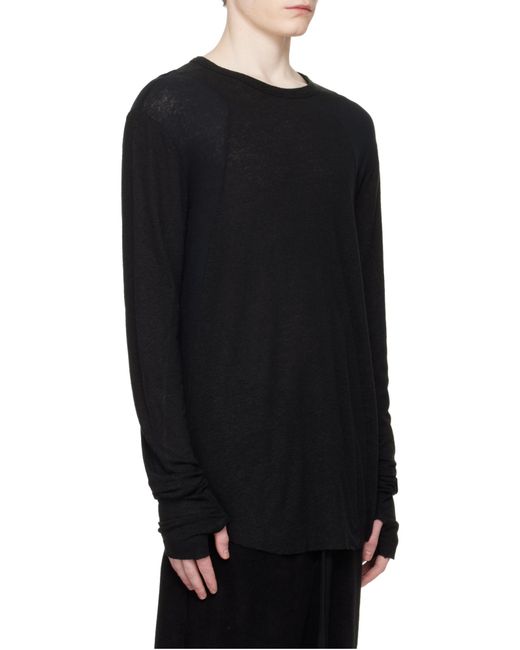 Thom Krom Black 932 Long Sleeve T-Shirt for men