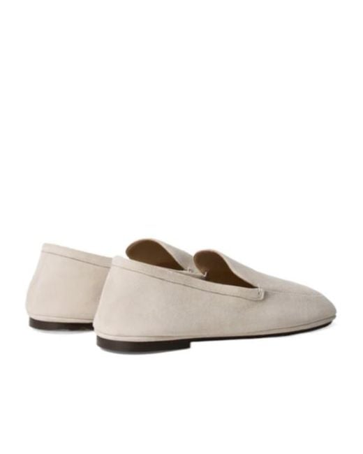 Lemaire White Square Toe Slip-On Loafers