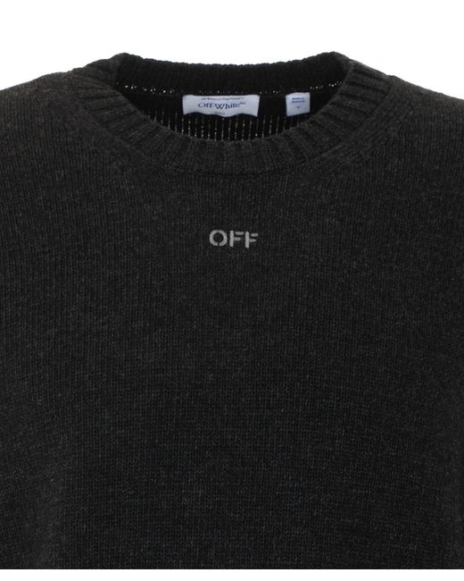 Off-White c/o Virgil Abloh Black Crew-Neck Sweatshirt for men
