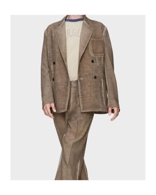 Maison Margiela Brown Double-Breasted Vintage Effect Blazer for men