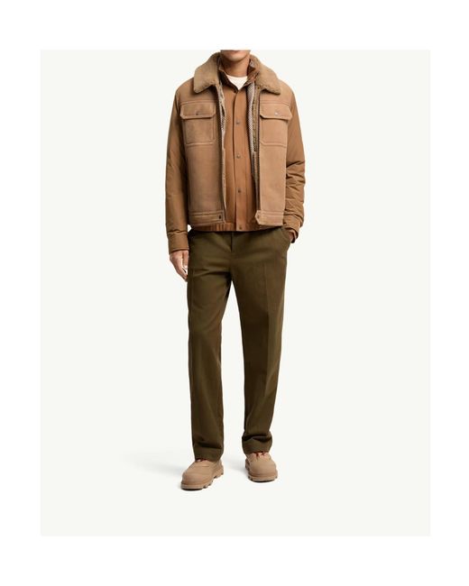Moncler Brown Zerique Shearling Suede Short Down Jacket for men