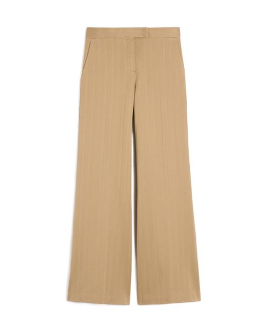 Max Mara Natural Mxmoliato High Waisted Wide-Leg Pants