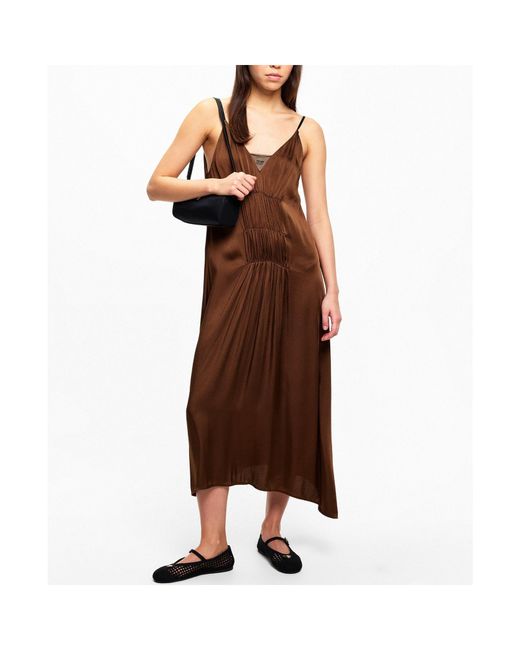 Prada Brown Spaghetti Strap Maxi Dress
