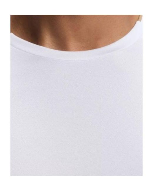 Boss White Logo-Print Raglan-Sleeve T-Shirt for men
