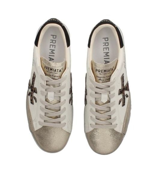 Premiata White Minimalist Low-Top Sneakers