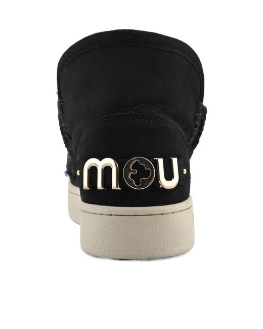 Mou Black New Eskimo Braided-Detail Ankle Boots