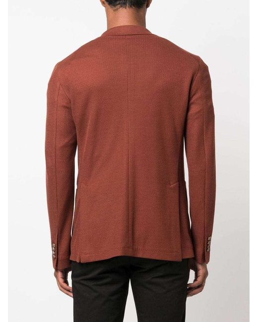 Tagliatore Brown Single-Breasted Cotton Blazer for men