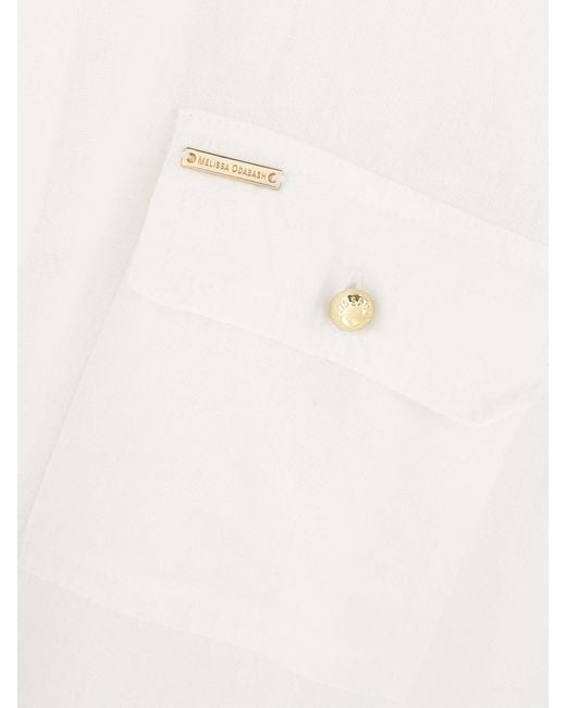 Melissa Odabash White Blend Maxi Shirt Dress