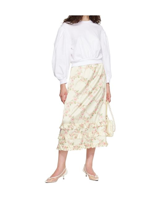 Simone Rocha White Puff Sleeve Lantern Top