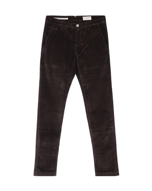 Jacob Cohen Black Corduroy Slim Pants for men
