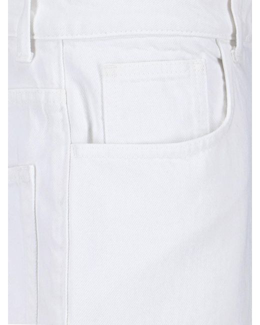 Rohe White Wide-Leg Cuffed Jeans