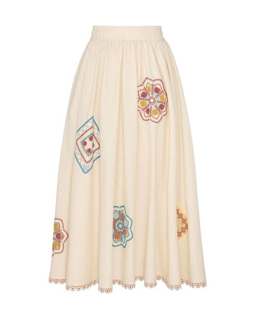 Zimmermann Natural Pattern Skirt