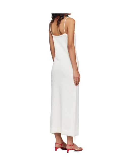 Jil Sander White Double-Strap Long Dress