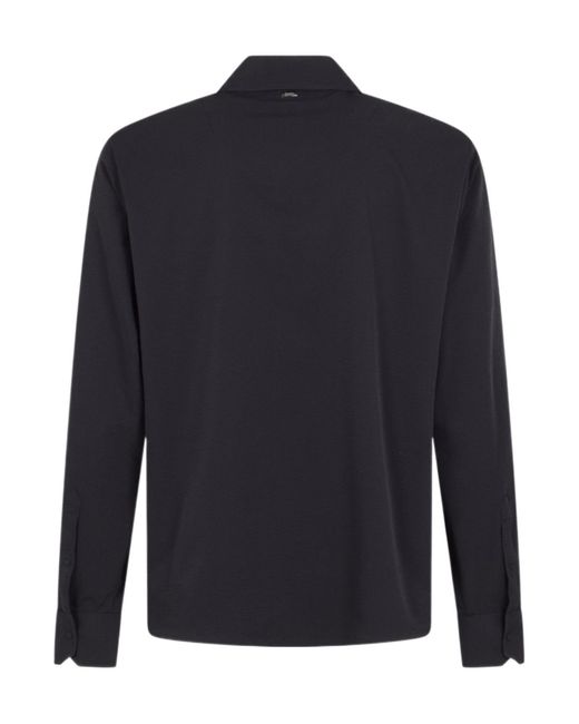 Herno Blue Seer-Crease Shirt for men